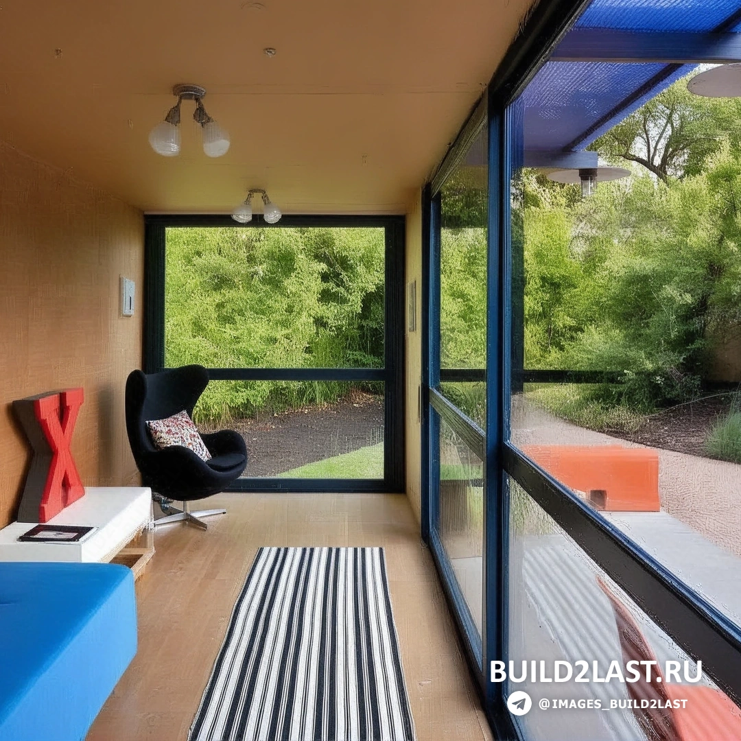 Деталь конструкции дома из контейнера с металлическими элементами и точными соединениями