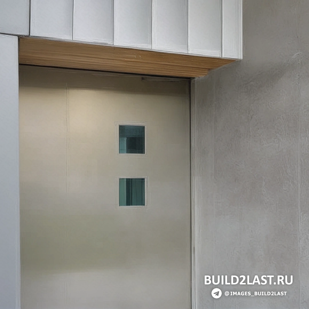 Главный вход в дом с стеклянной дверью и минималистичным дизайном