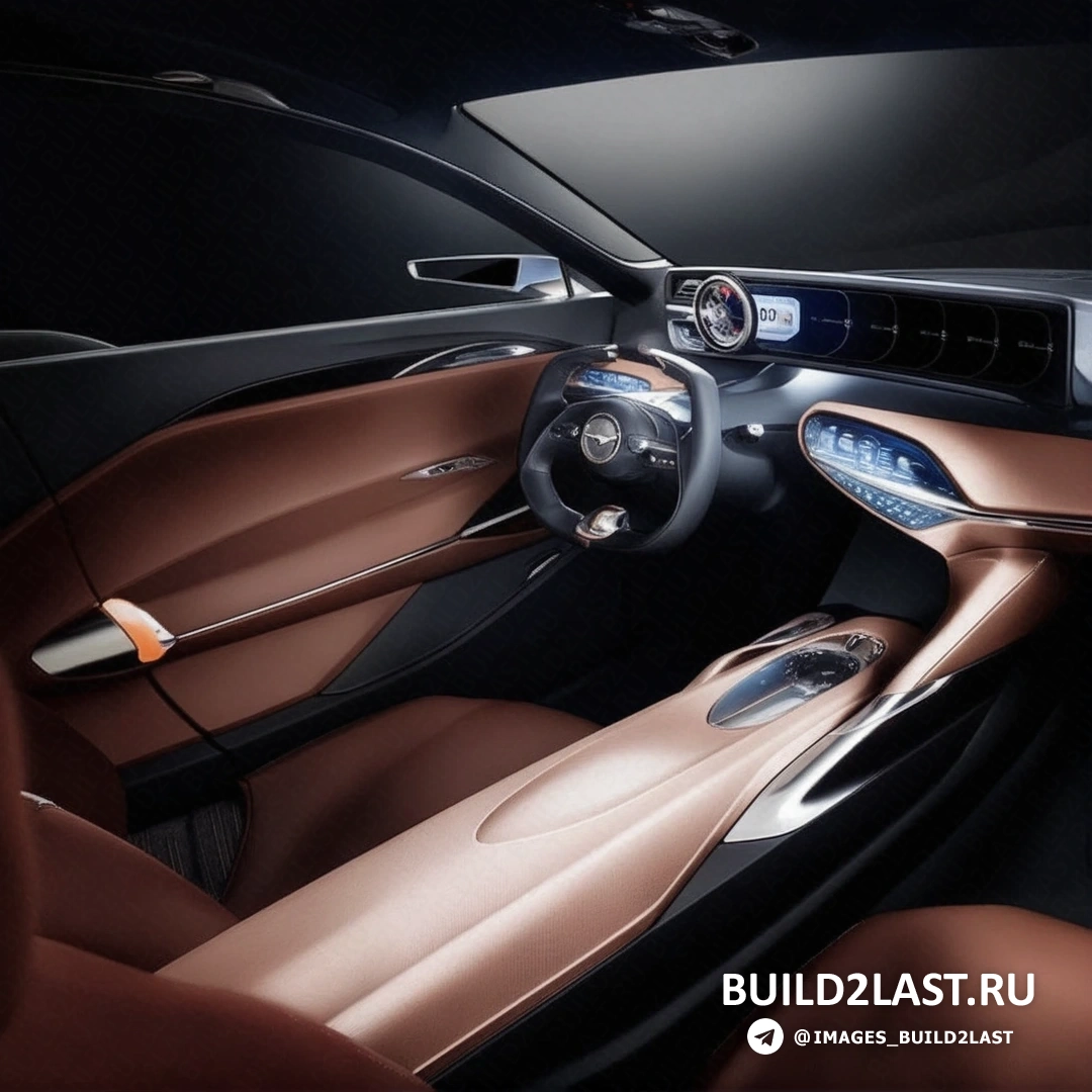 Интерьер Genesis New York Concept: серый и оранжевый кожаный салон.