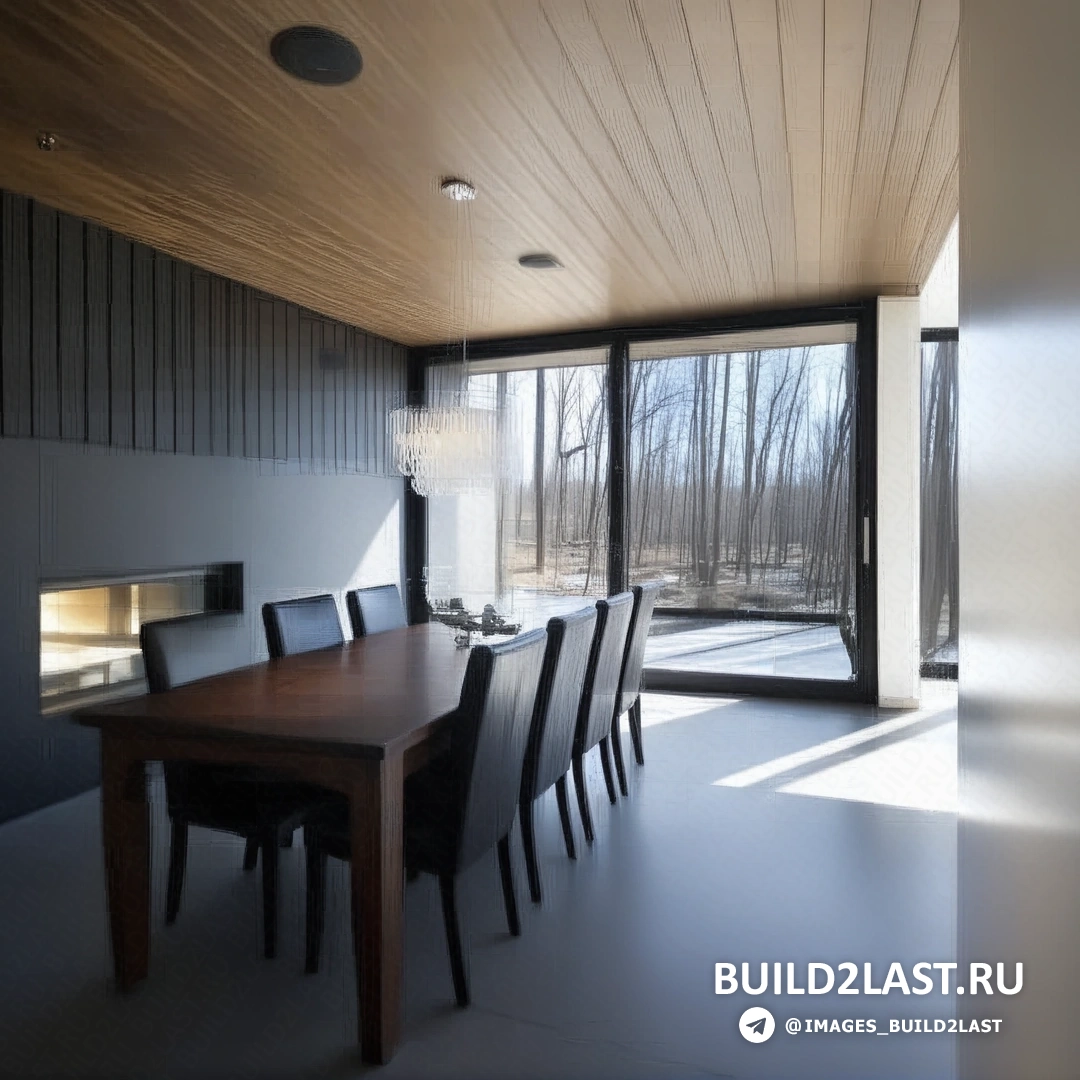 Интерьер гостиной с минималистичной мебелью и естественным освещением