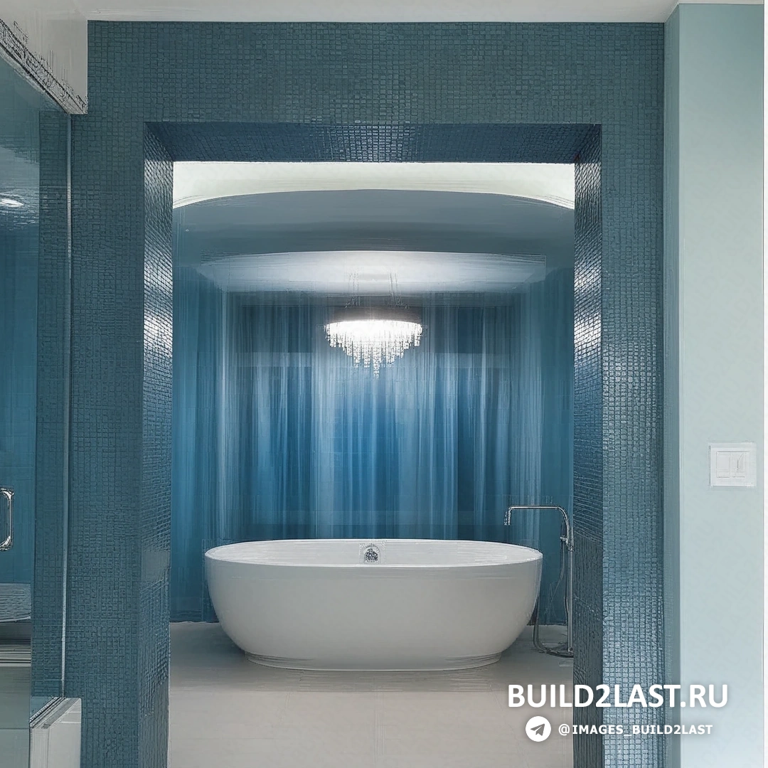 Мозаичные панели на стенах ванной, которые создают текстурированные акценты на фоне сдержанных цветов
