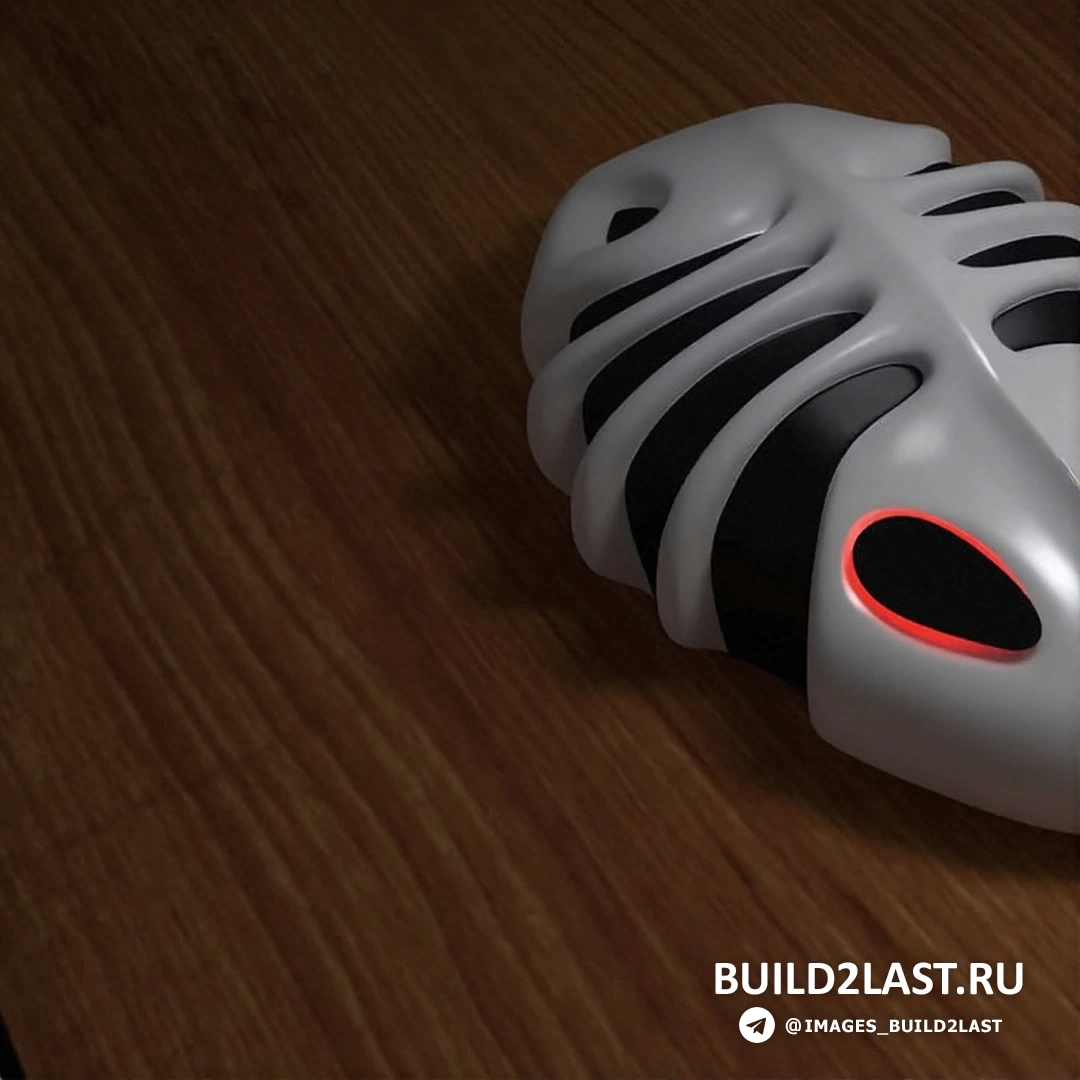 Мышь с органическими изгибами, выполненная из дерева