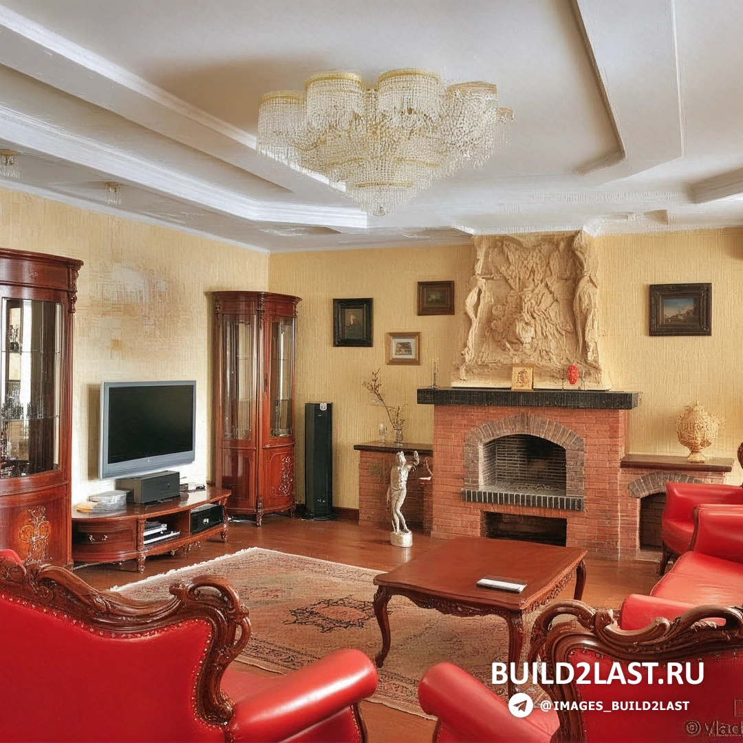 Роскошное барочное кресло с красной обивкой и резными ножками