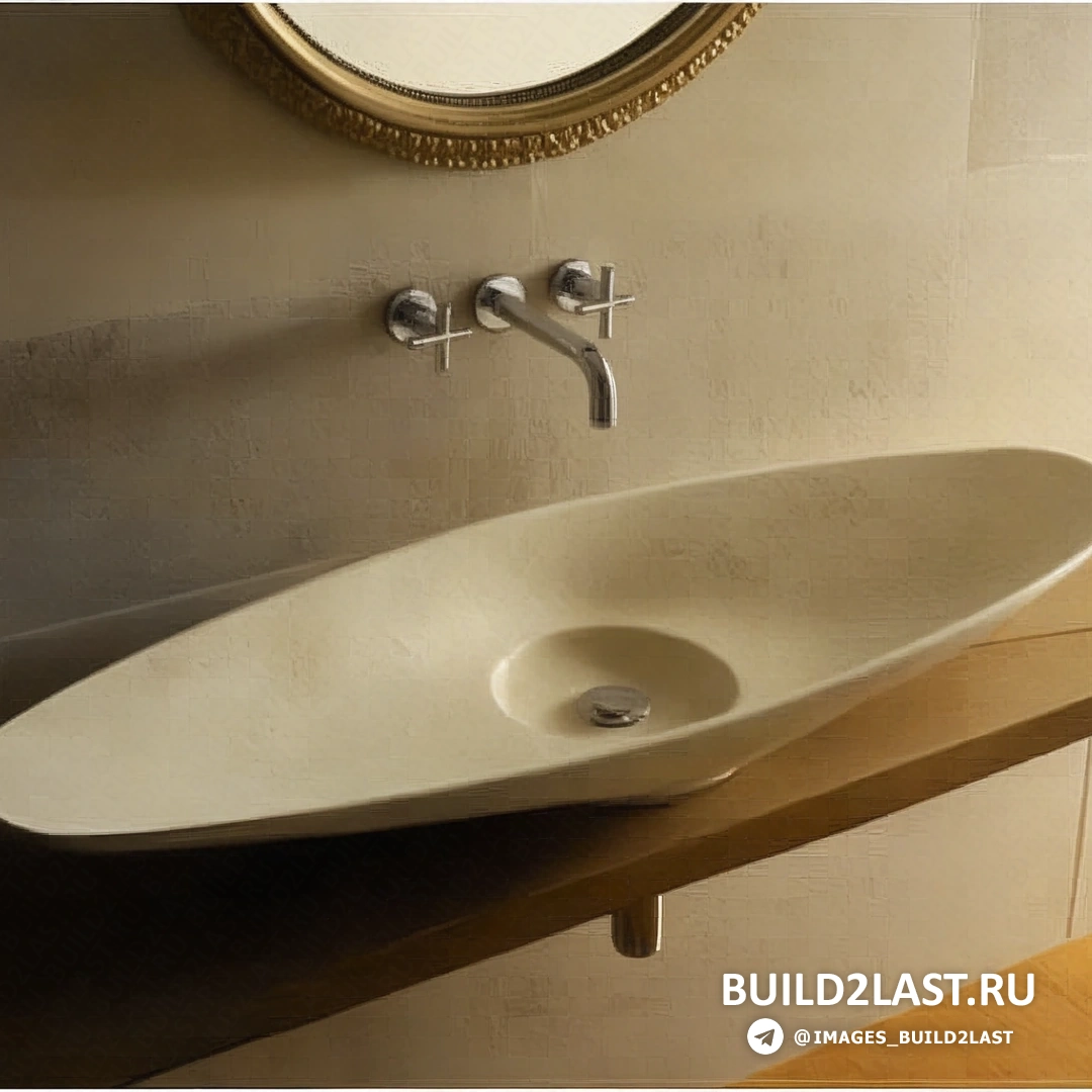 Темное дерево и искусственный камень в ванной с серой раковиной, создающие современный и стильный интерьер