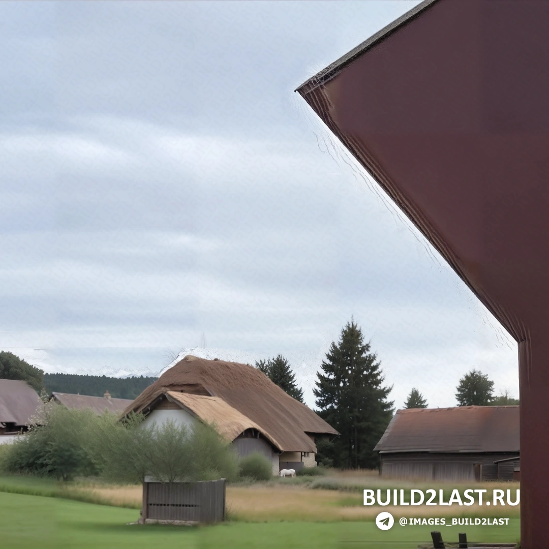 Закатное солнце за деревьями и домом, с теплым оранжевым светом